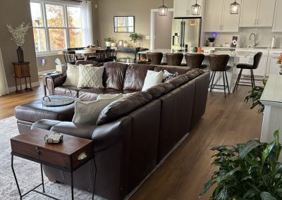 Hilltop Great Room Dining Kitchen Tarkka Homes, Custom Home Builder Southern NH 12.9.25